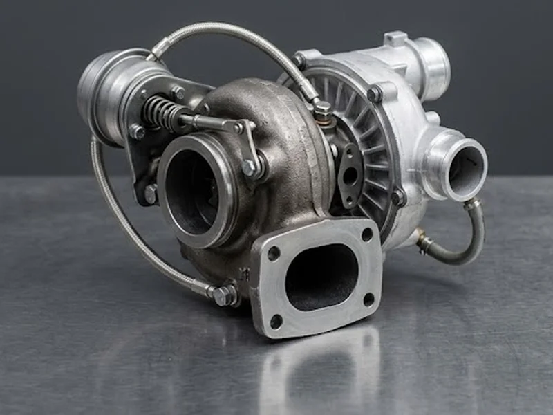 Turbolader Jeep im Austausch: Diesel-Turbolader mit Wastegate, pneumatischer Druckdose und ovalem Abgasflansch