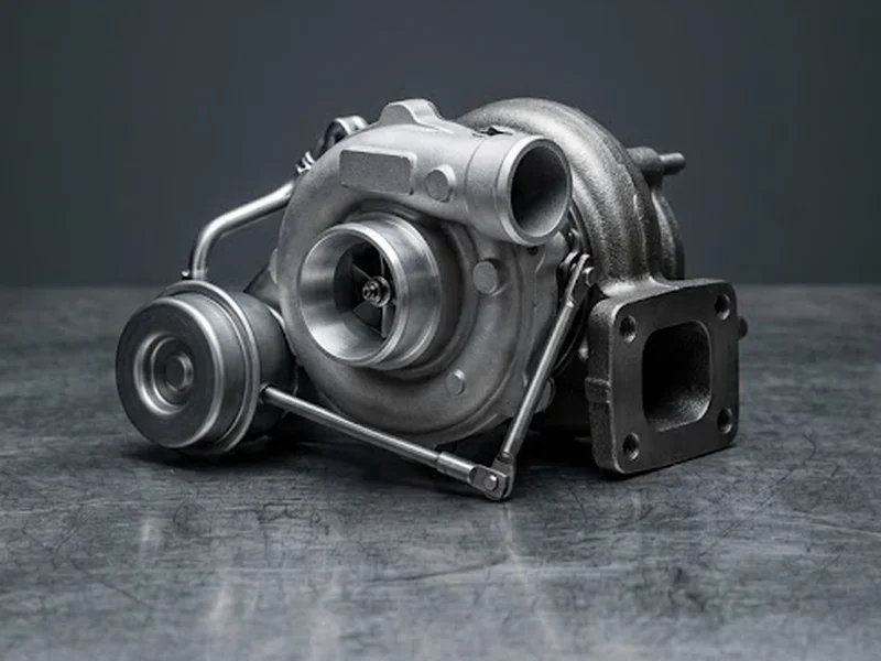 Turbolader Renault im Austausch: kleiner Diesel-Turbolader mit variabler Geometrie und quadratischem Turbinenflansch