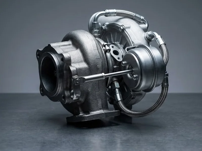 Turbolader Volvo im Austausch: Benzin-Turbolader mit Wastegate, runder Druckdose und Kühlmittelschläuchen