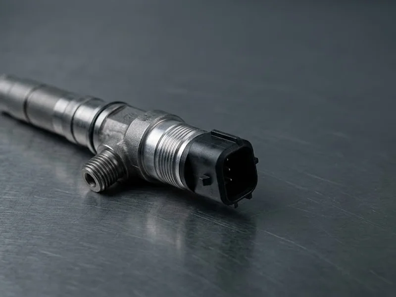 Mercedes exchange fuel injector: long-body piezo diesel injector with black electrical connector